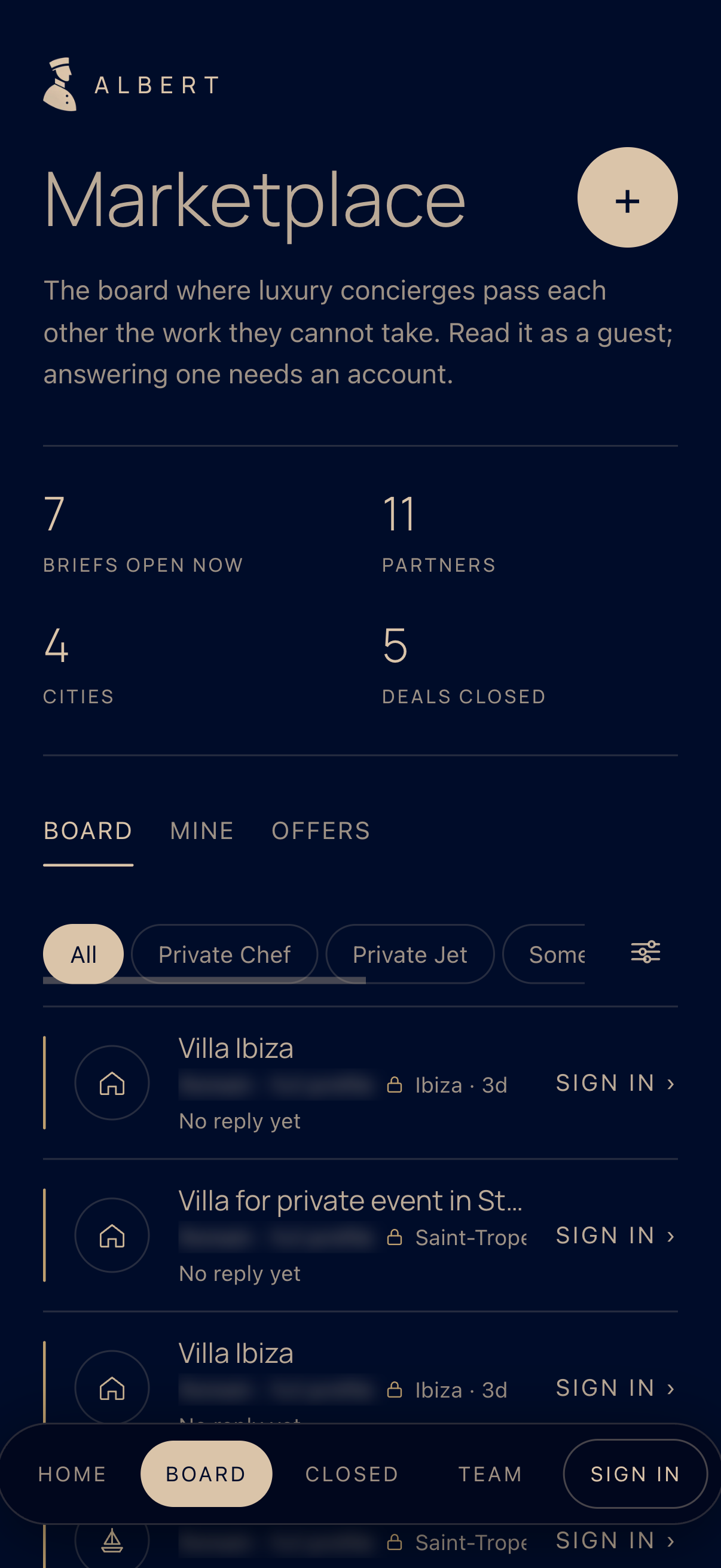 The same board on a phone