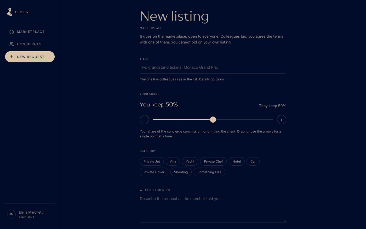 Posting a brief to the marketplace